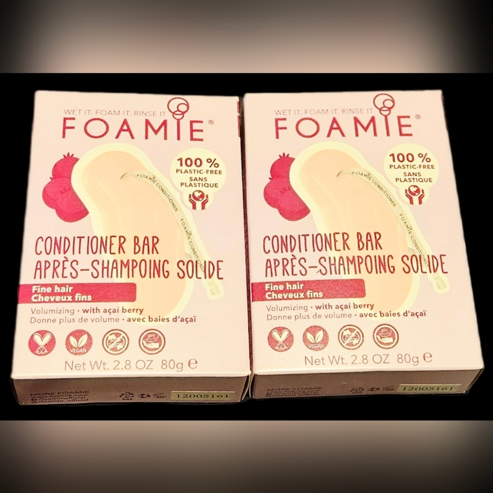 NWT 》2×《 FOAMIE CONDITIONER BARS FOR FINE HAIR!